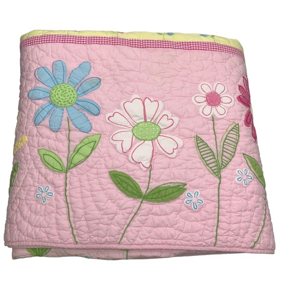 Pottery Barn Kids Other - Pottery Barn Kids Daisy Garden Twin Quilt and Pillow Sham